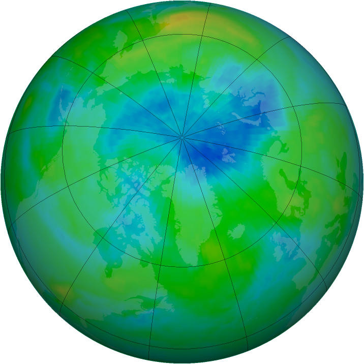 Arctic ozone map for 15 September 1989